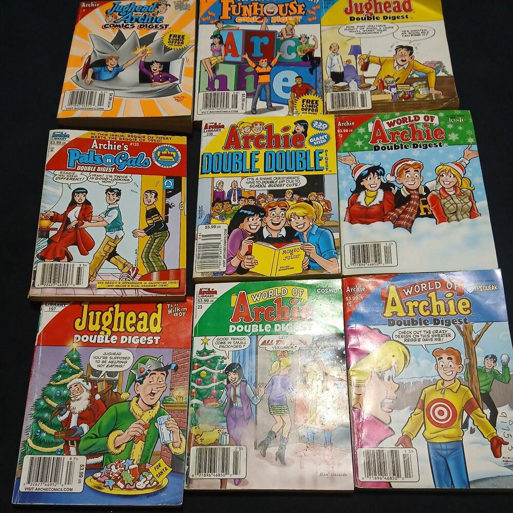 Archie Comics Lot Of 9 book one is a double Great condition